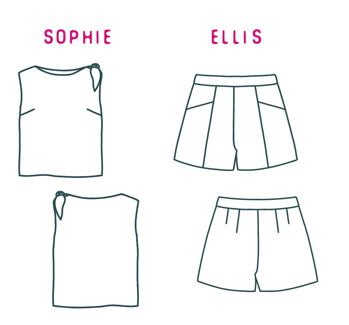 Patroon top Sophie & short Ellis - Atelier Jupe